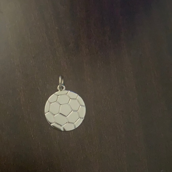 Silver soccer ball charm to add onto bracelet or - Picture 3 of 7